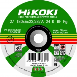 Круг обдирочный (180х6х22 мм, A24R, тип 27) HiKOKI RUH18060